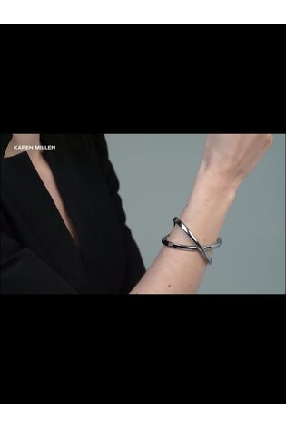 Plateado - Karen Millen Statement Criss-Cross Cuff Bracelet - Imagen 2 de 6