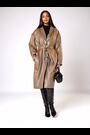 Religion Natural Grace Oversized Faux Leather Mac In Soft Neutral With Belt - Image 2 of 7