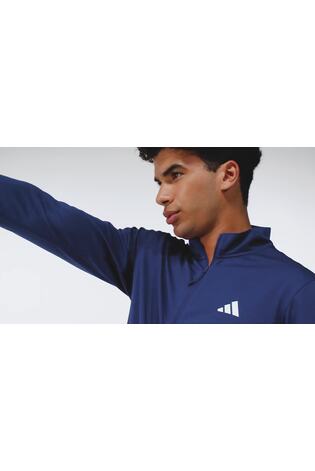 adidas Blue Train Essentials Training Long Sleeve Sweatshirt - Image 1 of 1