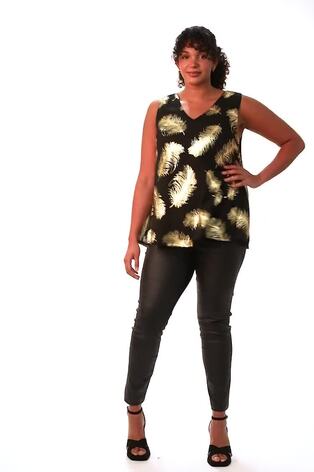 Roman Metallic Curve Woven Foil Print Vest Top - Image 2 of 8