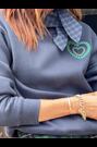 Love & Roses x Binky Navy Blue Tie Neck Embroidered Sweatshirt - Image 2 of 5