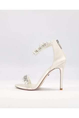 Dune London Cream Wide Fit Marriage Beaded Ankle Trim Sandals - Image 2 of 6