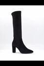 Dune London Black Siren Stretch Block Heel Almond Toe Boots - Image 2 of 6