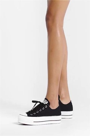Converse chuck taylor all star platform ox trainers in black top