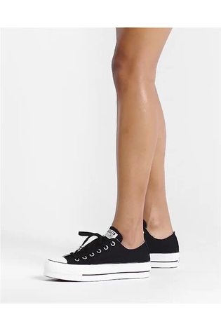 Buy Converse Black White Platform Lift Chuck Ox Trainers from Next USA