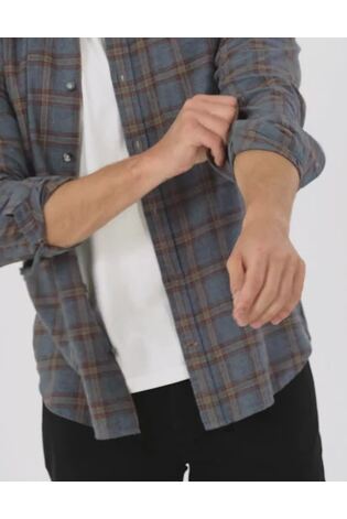 Blue Indigo Grid Check Shirt - Image 2 of 6