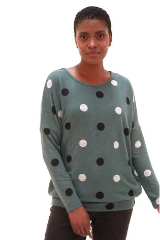 Roman Green Spot Print Snit Top - Image 2 of 6