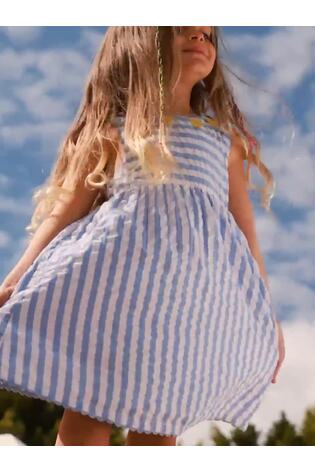 JoJo Maman Bébé Blue Cross Back Applique Sun Dress - Image 2 of 6