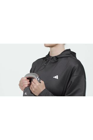adidas Black Performance Training Hooded Sweat Top - Image 2 of 10