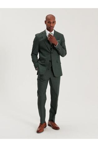 Skopes Green Levins Tailored Fit Stripe Suit Jacket - Image 2 of 8