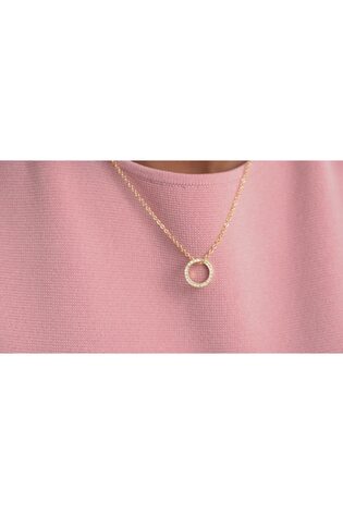 Ted Baker Gold Tone Heri: Crystal Hoop Pendant Necklace - Image 2 of 5