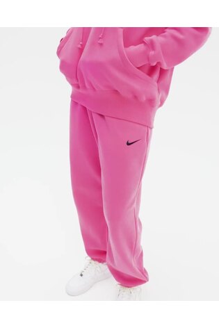 Nike Bright Pink Phoenix Fleece Oversized Mini Swoosh Pullover Hoodie - Image 2 of 10