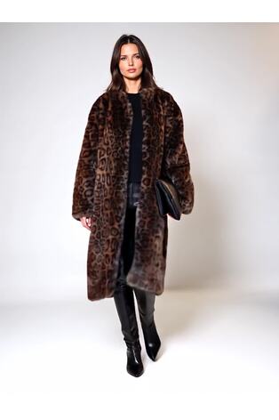 Religion temno razkošen prevelik plašč iz umetnega krzna Esme - Slika 2 iz 13