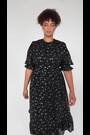 Lovedrobe Printed Puff Sleeve Black Midaxi Dress - Image 2 of 6