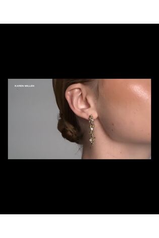 Karen Millen Gold Tone Gold Tone Evolution Crystal Drop Earrings - Image 2 of 4