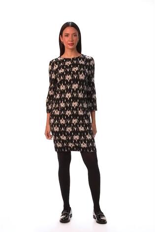 Roman Grey Abstract Zip Trim Shift Dress - Image 2 of 6