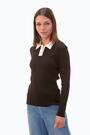 Roman Black Scallop Collared Rib Jumper - Image 2 of 6