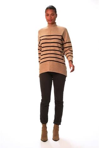 Roman Brown Relaxed Stripe Soft Knit Jumper - Image 2 of 6
