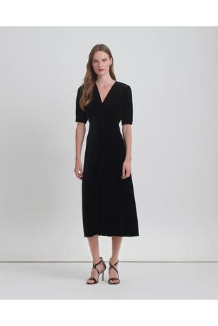 Lauren Ralph Lauren Stretch Velvet Puff Sleeve Midi Dress - Image 2 of 9