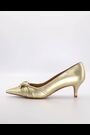 Dune London Gold Address Soft Knot Pointed Court Shoes - Image 2 of 6