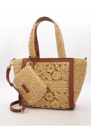 Buy Dune London Natural Floral Daisy Applique Embellished Handbag from Next Luxembourg
