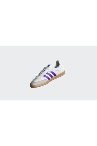 adidas Originals White/Purple Samba Og Trainers - Image 2 of 11