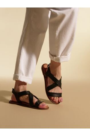 Jones Bootmaker Black Wide Fit Hali Leather Sandals - Image 2 of 6 Jones Bootmaker Black Wide Fit Hali Leather Sandals - Image 2 of 6