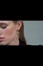Karen Millen Gold Tone Criss Cross Hoop Earrings - Image 2 of 6