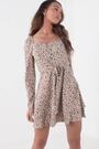 Quiz Neutral Animal Print Skater Dress - Image 2 of 6