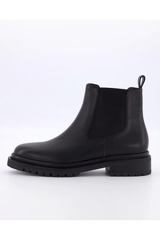 Dune London Black Perceive Cleated Chelsea Boots