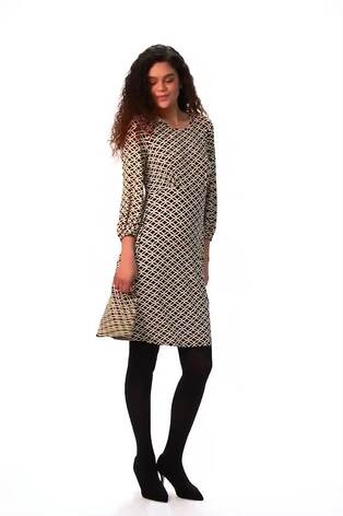 Roman Black Geometric Print Stretch Dress - Image 2 of 6