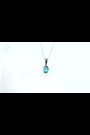 The Diamond Store Green 9K White Gold Emerald 7 x 5mm Pendant Necklace Set - Image 2 of 6