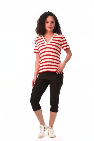 Roman Black Cropped Cargo Bengaline Trousers - Image 2 of 6
