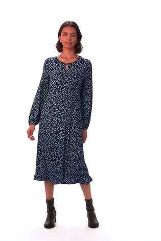 Roman Blue Spot Print Keyhole Midi Dress - Image 2 of 6