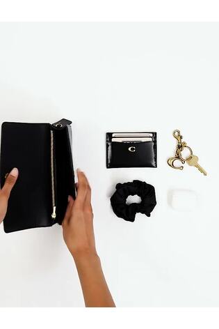 COACH Black Evie Leather Long Wallet On Chain - Image 2 of 7