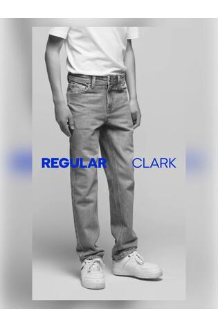 Grau - JACK & JONES Junior Clark Normale Passform Jeans - Bild 2 von 8