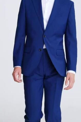MOSS Tailored Fit Royal Blue Suit: Jacket - Image 2 of 8