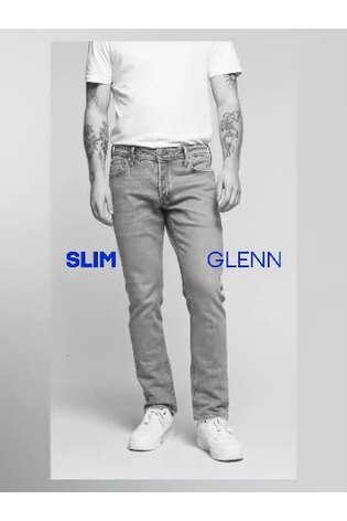 JACK & JONES Grey Glenn Slim Fit Jeans - Image 2 of 6