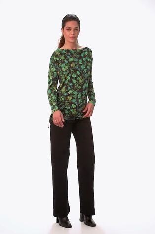 Roman Green Ruched Floral Cowl Neck Top - Image 2 of 6