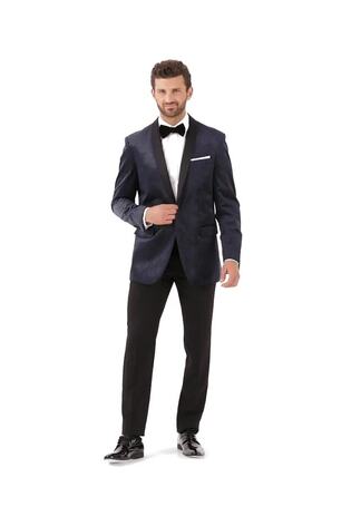 Skopes Blue Tailored Fit Burren Geo Velvet Jacket - Image 2 of 5