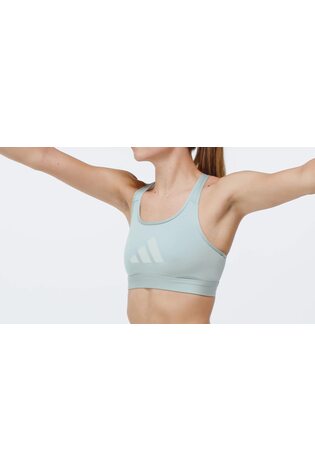 adidas Blue Big Logo Low Impact Bra - Image 2 of 9