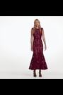 Self-Portrait Burgundy Guipure Lace Midi Dress - Image 2 of 7