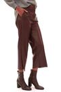 Roman Red Faux Leather Wide Leg Crop Trousers - Image 2 of 6