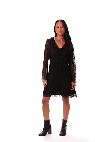 فستان دانتيل مورد مكشكش للأحجام الصغيرة من Roman - صورة 2 من 6