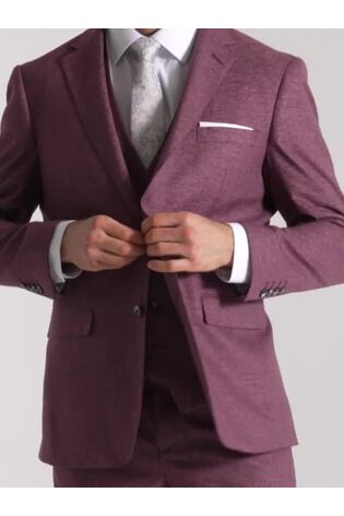 Skopes Purple Slim Fit Jodrell Tweed Effect Suit Jacket - Image 2 of 8