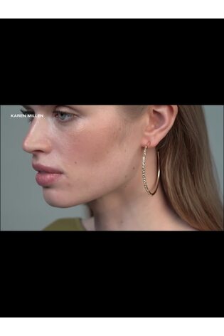 Karen Millen Large Crystal Sprinkle Hoop Earrings - Image 2 of 6 Karen Millen Large Crystal Sprinkle Hoop Earrings - Image 2 of 6