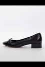 Dune London Black Chrome Block Heel Hollies Ballerina Shoes - Image 2 of 8