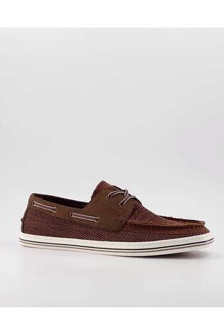 Dune London Brown Burnner Knitted Boat Shoes