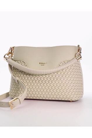 Dune London Cream Dinidelphie Medium Woven Grab Bag - Image 2 of 6