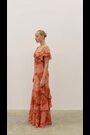 Pretty Lavish Dusky Rose Abstract Palm Print Florence Cut Out Maxi Dress - Image 2 of 6